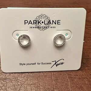 Park Lane Roo Sparkling Silver Pave Stud Earrings | New